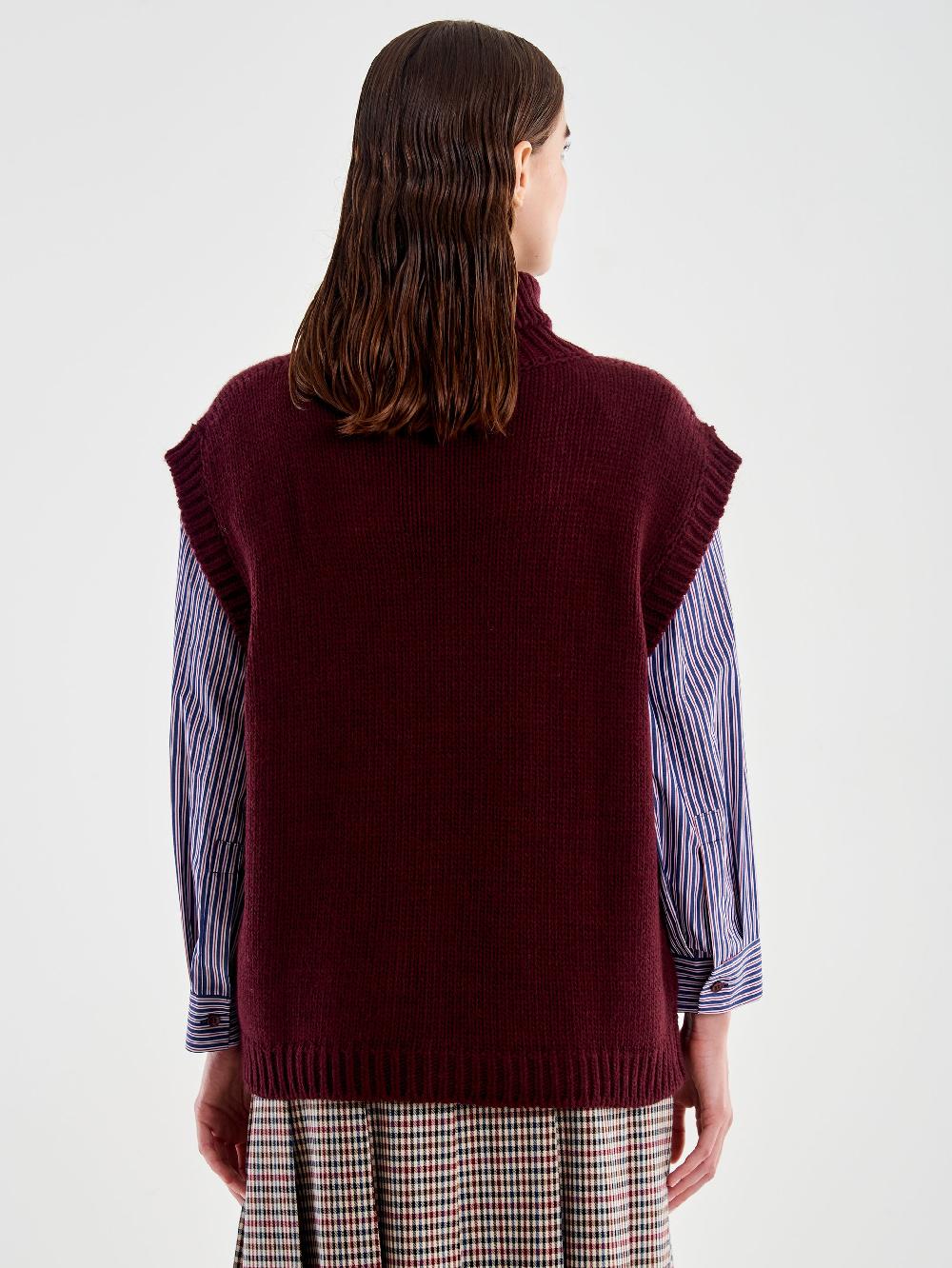 Vicolo Pull Collo Alto senza Maniche Bordeaux Hotsell