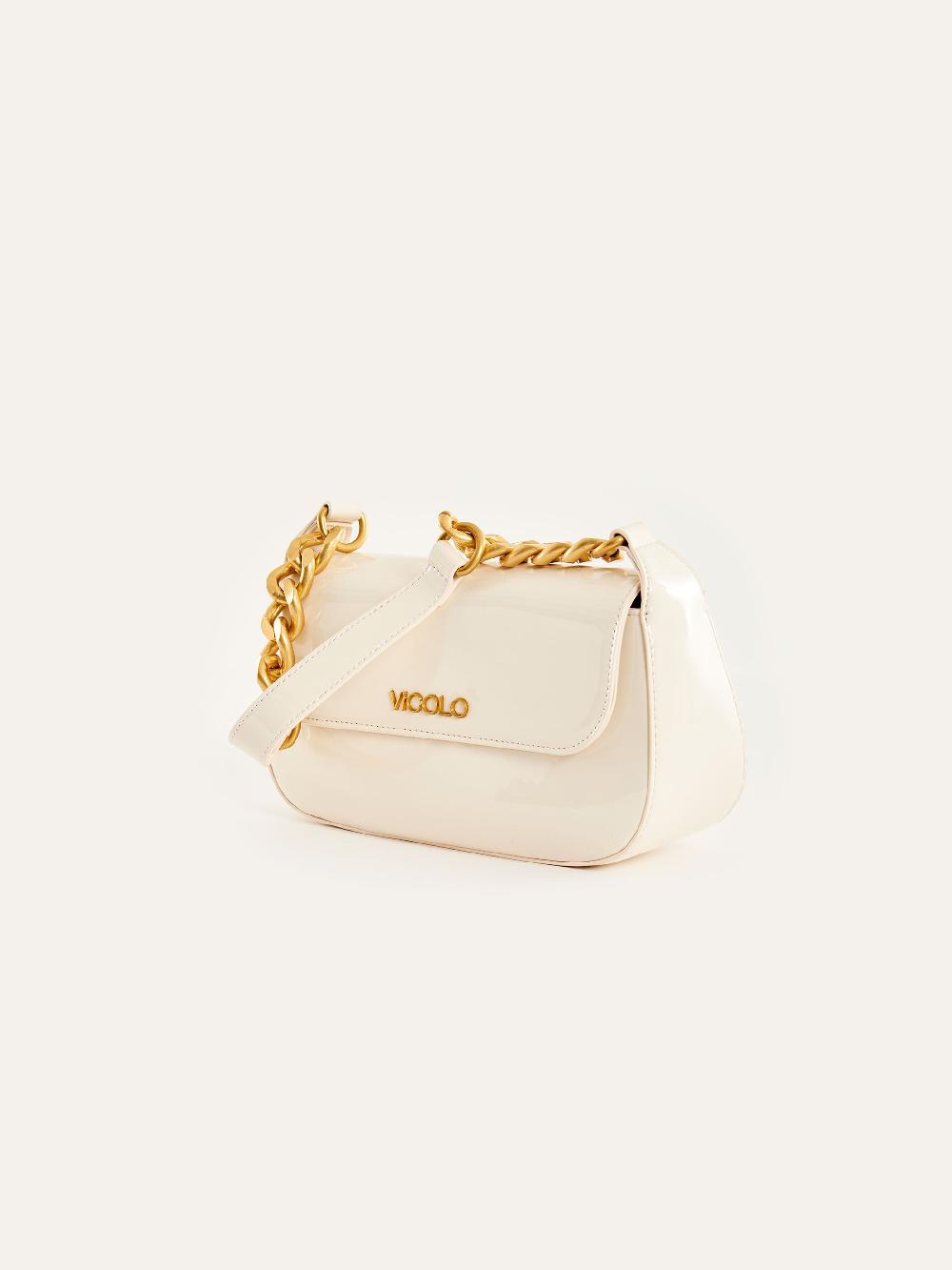 Vicolo Borsa Glossy Piccadilly Bianco Qualità