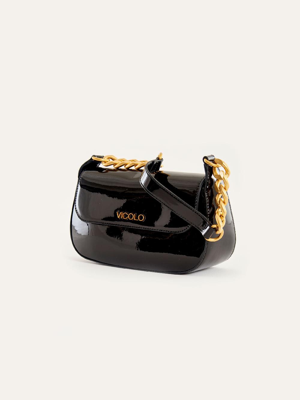 Vicolo Borsa Glossy Piccadilly Nero Vendita