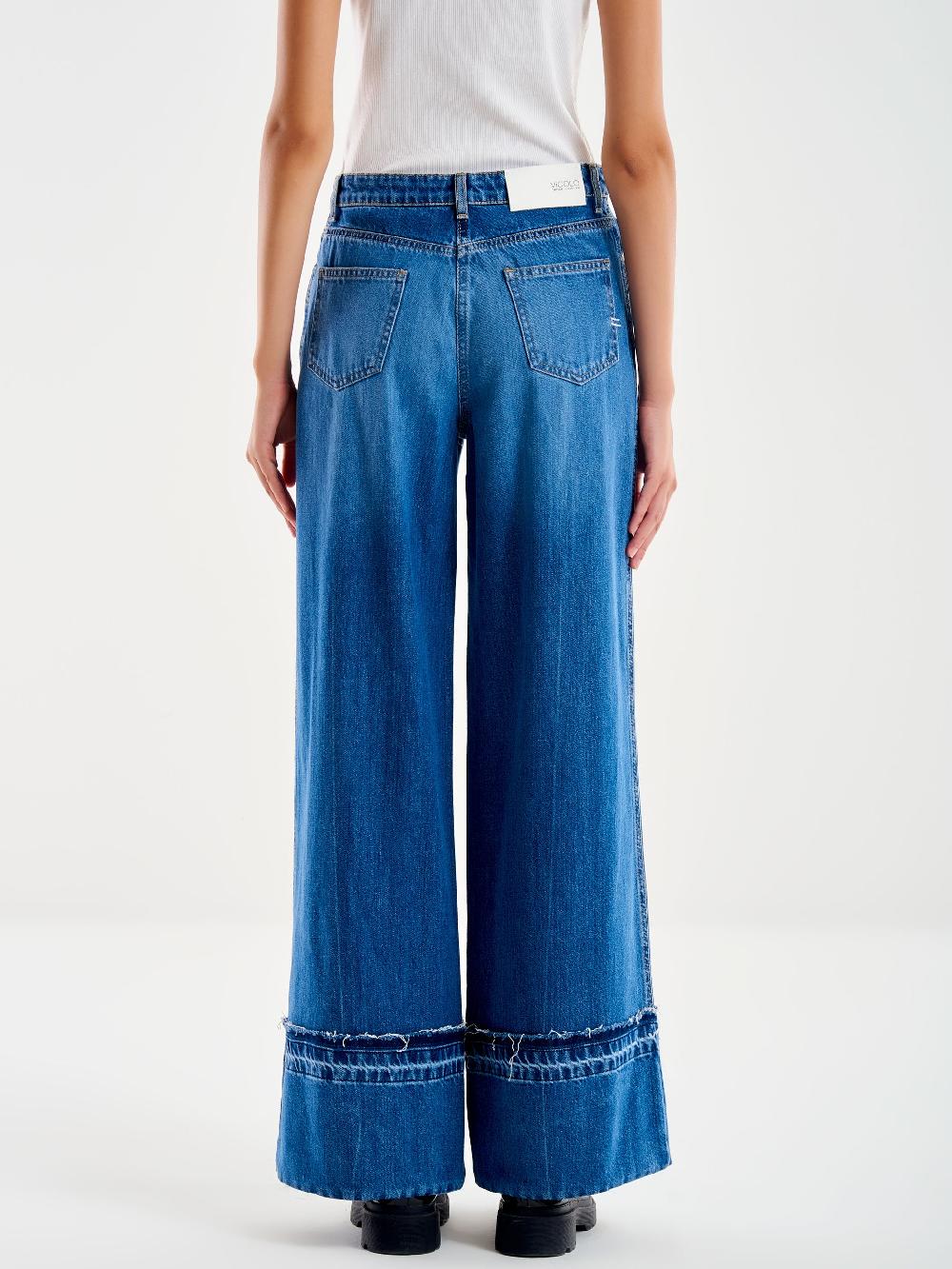 Vicolo Jeans Icon Lexie con Fondo Ricucito Blu Economico