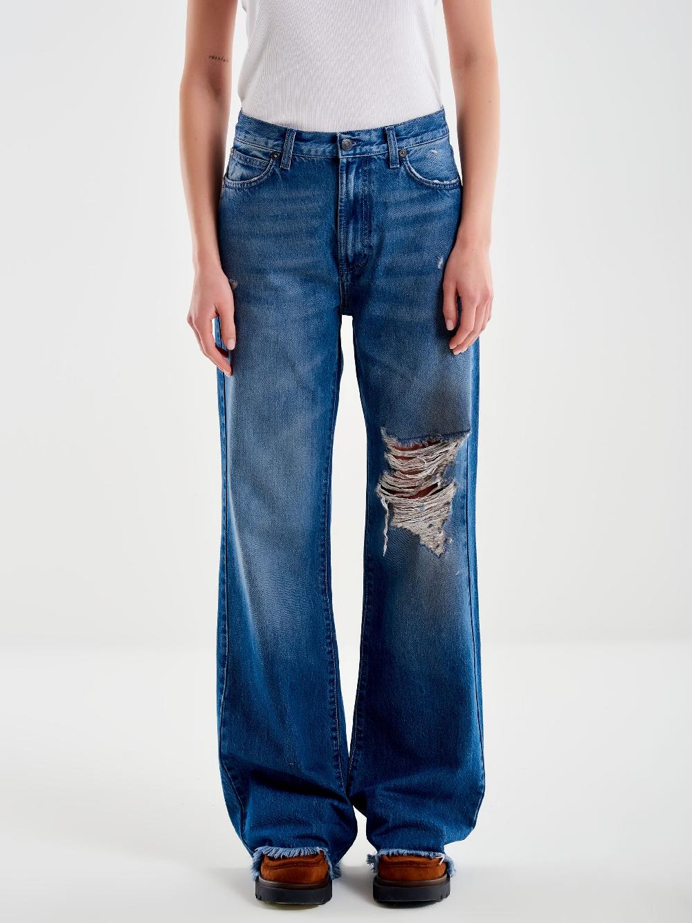 Vicolo Jeans Ampio Zeno Sfrangiato Blu Online