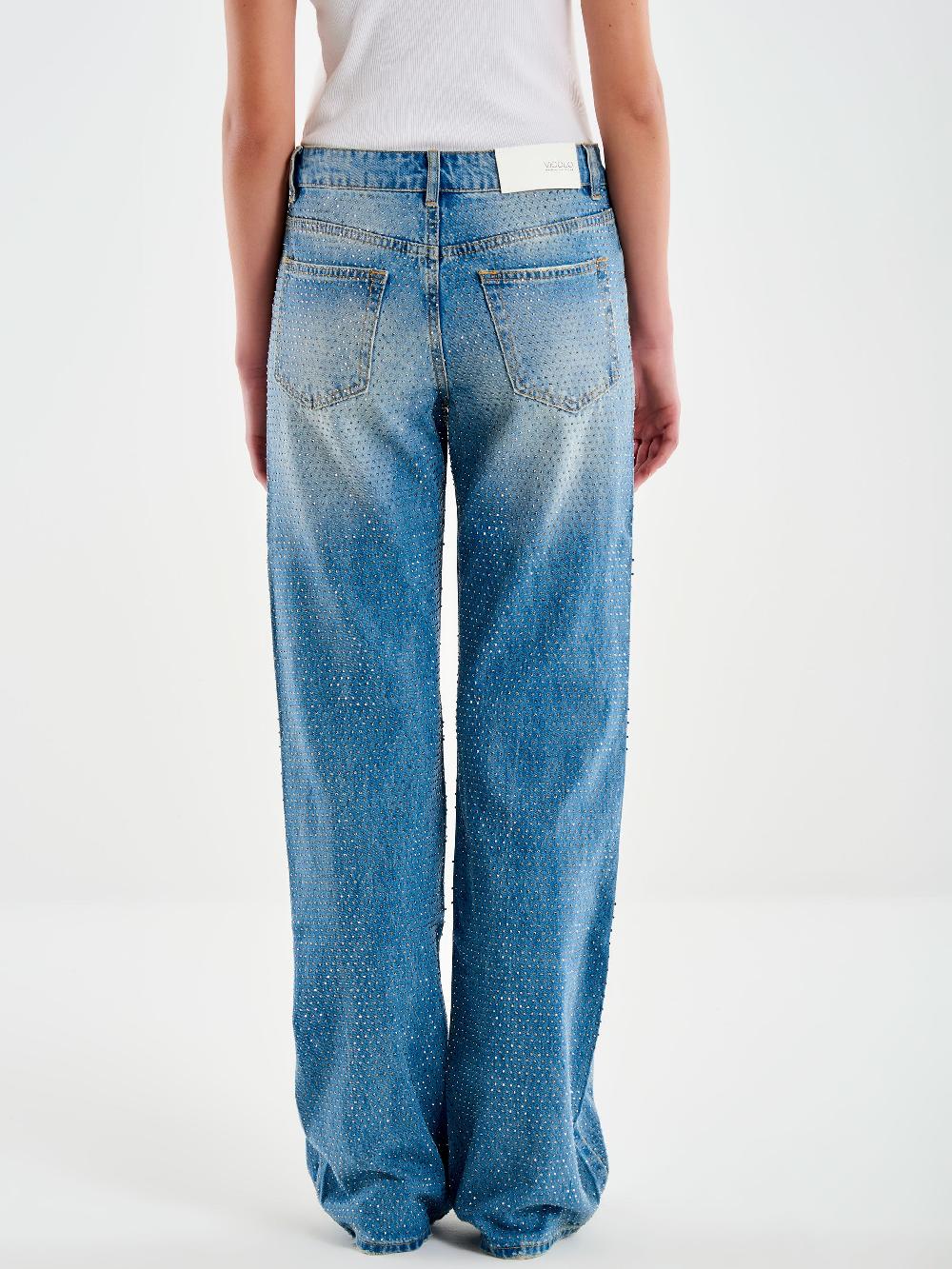 Vicolo Jeans Dalia con Strass Blu Saldi