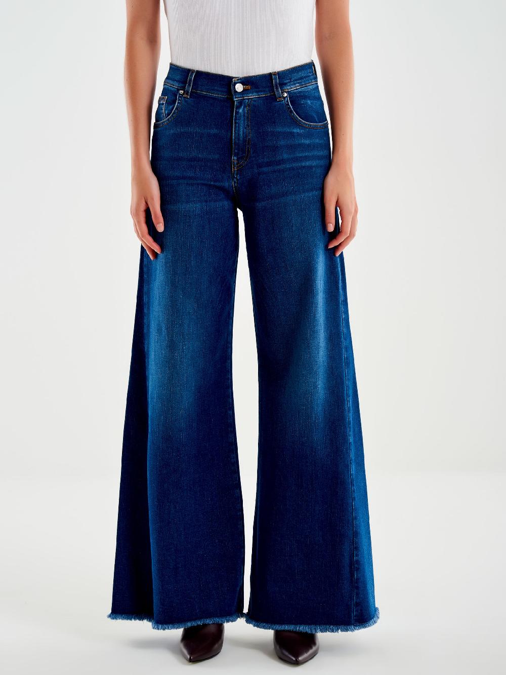 Vicolo Jeans Antonia Ampio Blu Vendita Economica