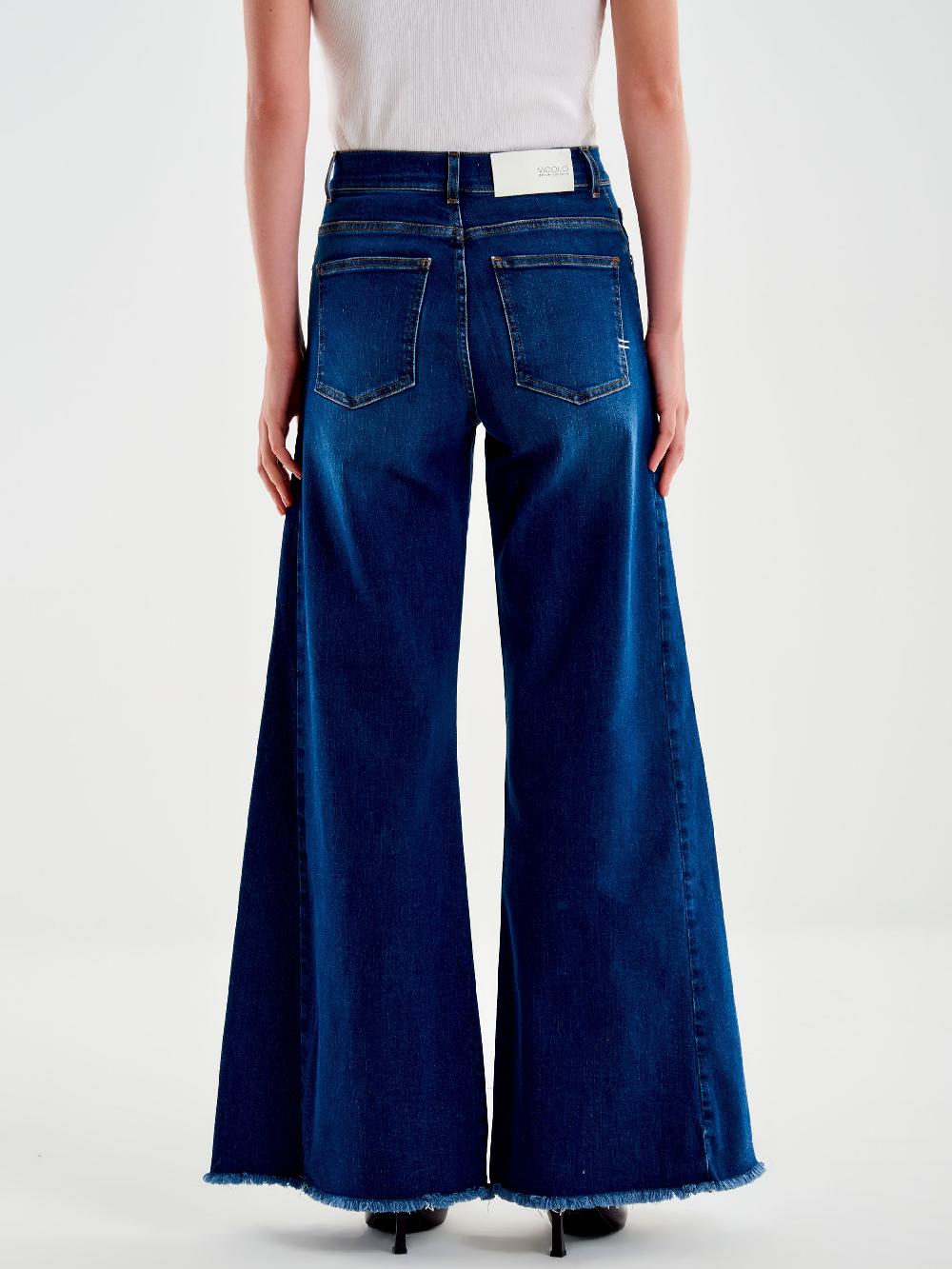 Vicolo Jeans Antonia Ampio Blu Vendita Economica