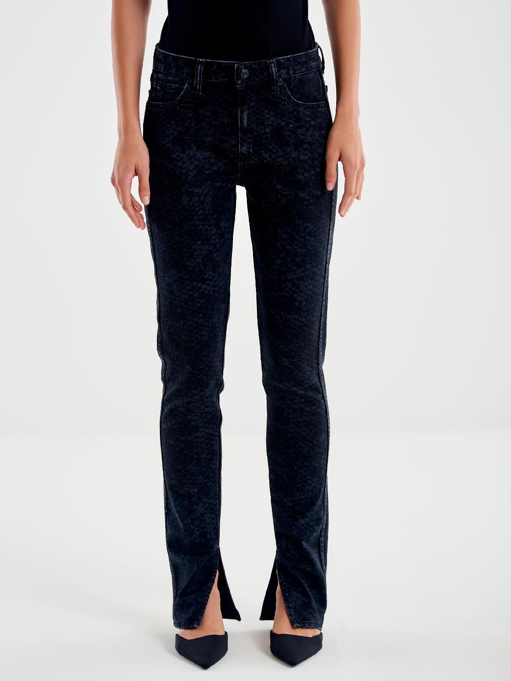 Vicolo Jeans Nilde Skinny Effetto Pitonato Nero In Saldo