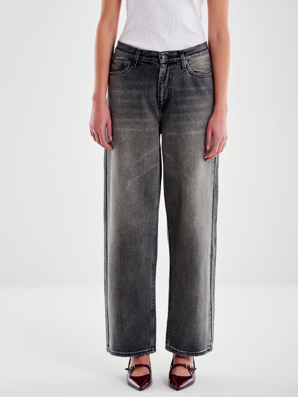 Vicolo Jeans Xenobia Ampio Grigio Grigio Nuova