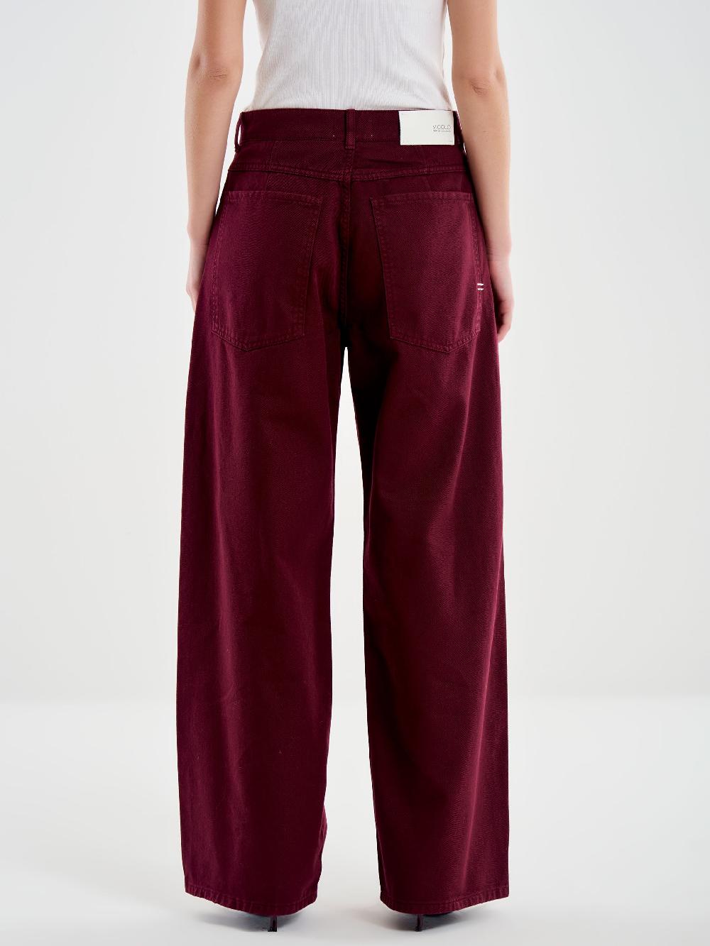 Vicolo Jeans Mia Relaxed Bordeaux Bordeaux In Linea