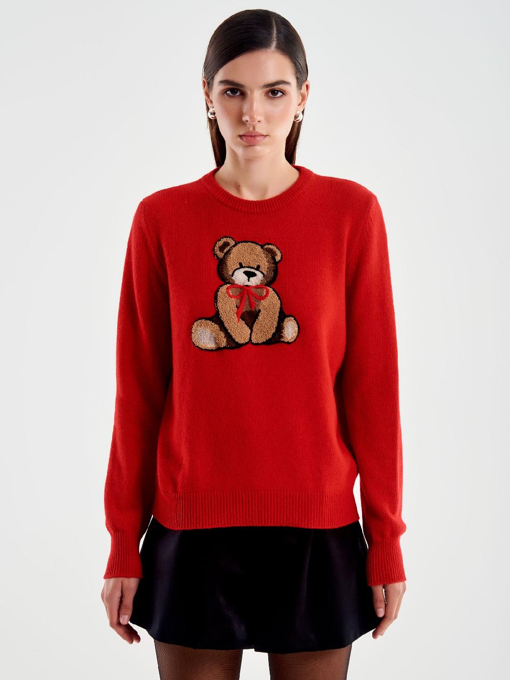 Vicolo Pull Orsetto con Fiocco Rosso Vendita Calda