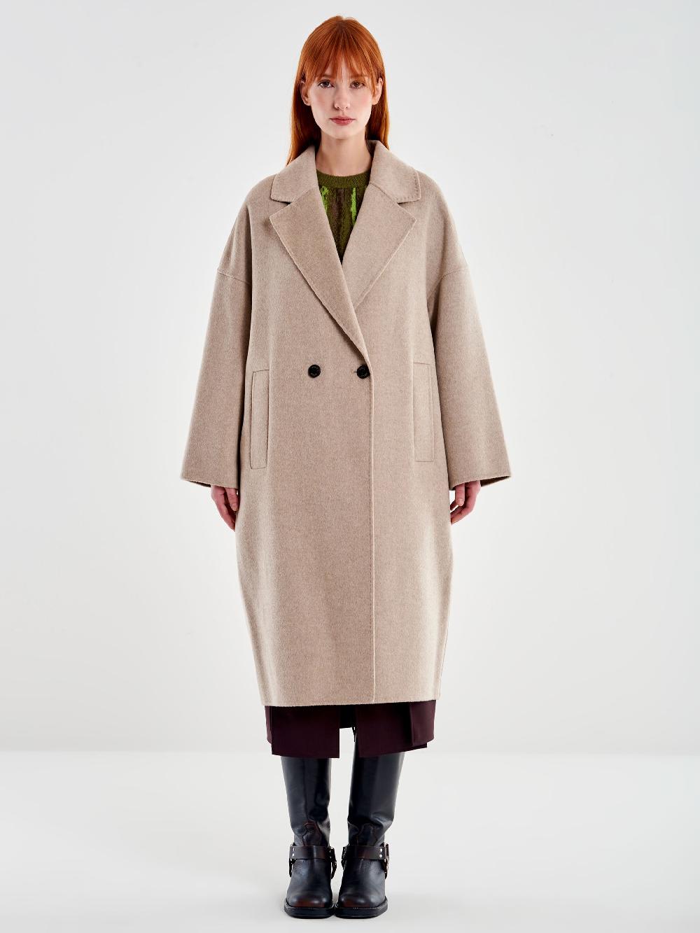 Vicolo Cappotto Oversized Fango Qualità