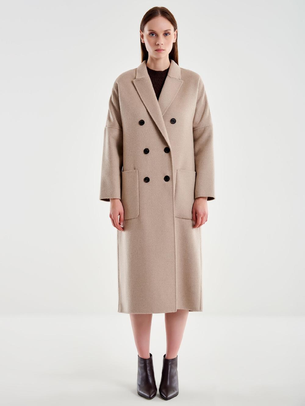 Vicolo Cappotto Doppiopetto Basic Lungo Tortora Nuovi prodotti