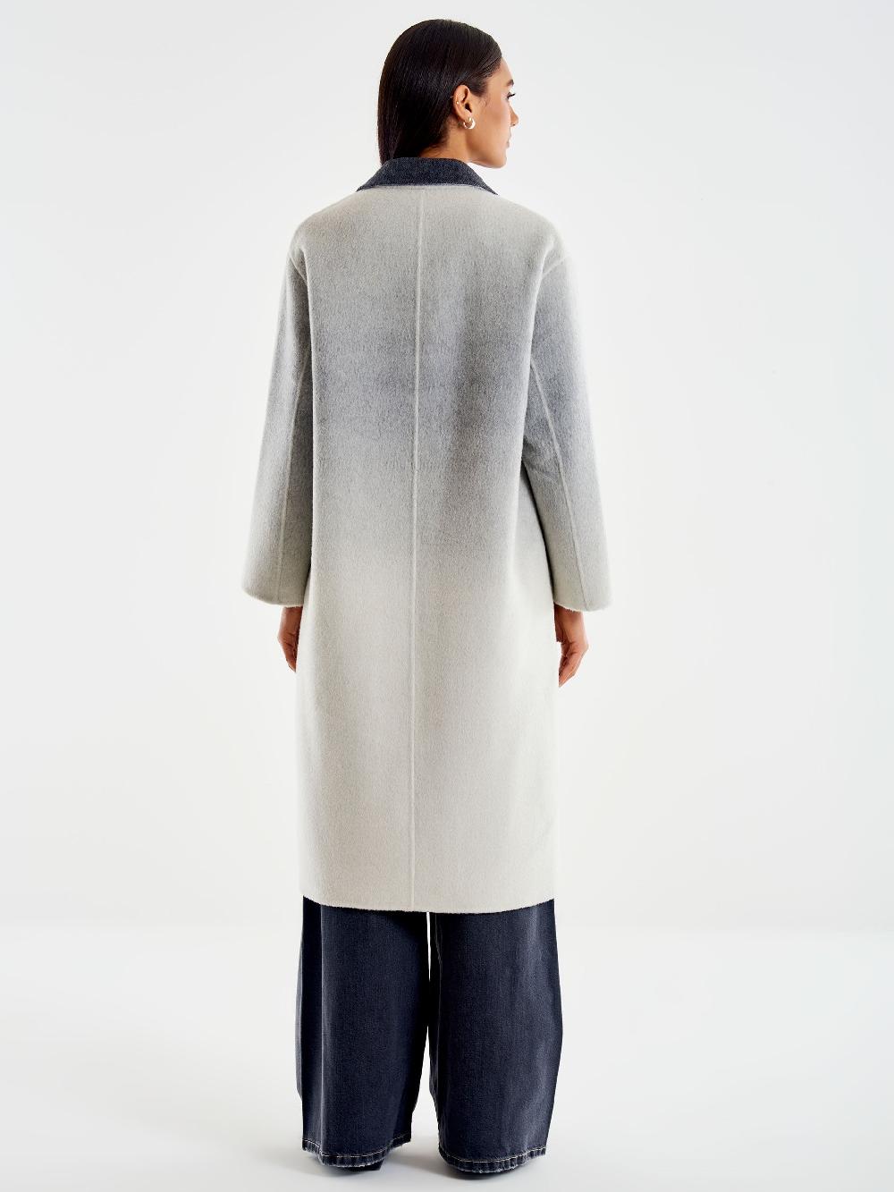 Vicolo Cappotto Ampio Effetto Sfumato Grigio Pezzi Unici