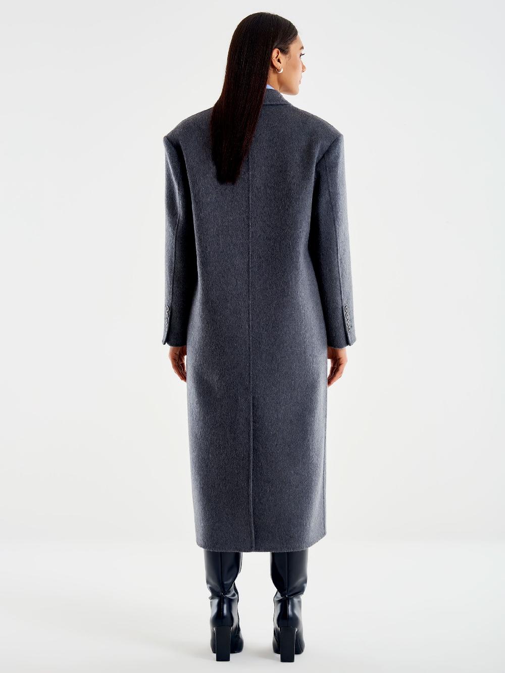 Vicolo Cappotto Maxi Spalle Grigio Negozi Online