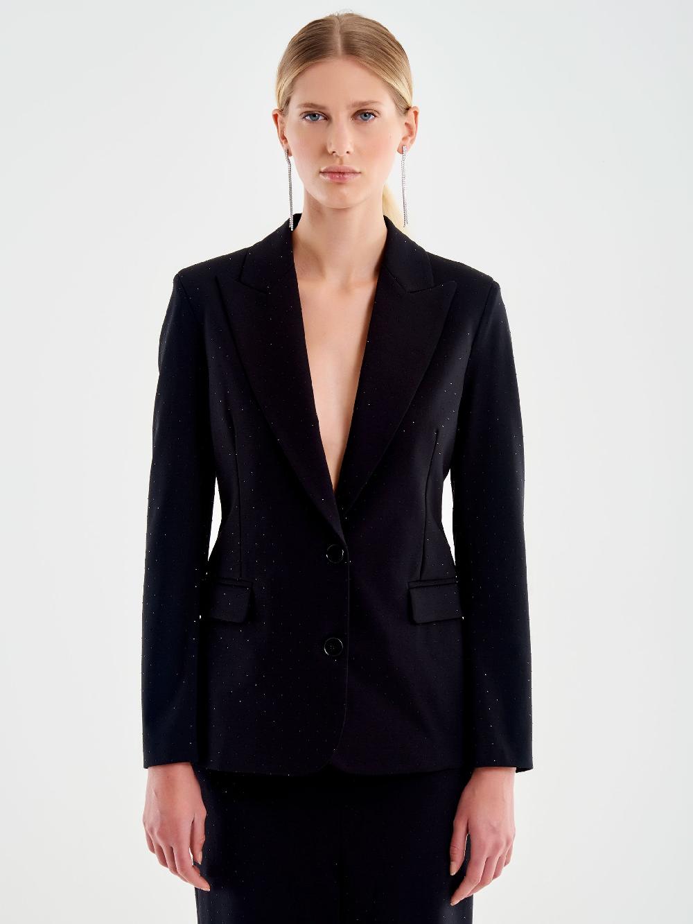 Vicolo Blazer Sfiancato con Strass Nero Shopping Online