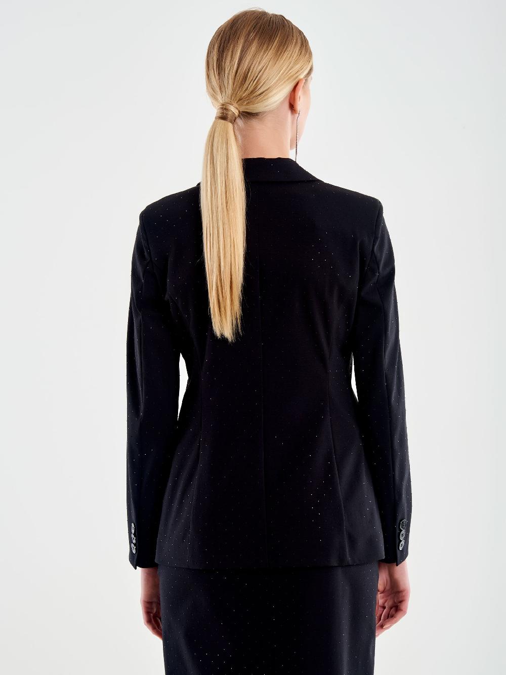 Vicolo Blazer Sfiancato con Strass Nero Shopping Online