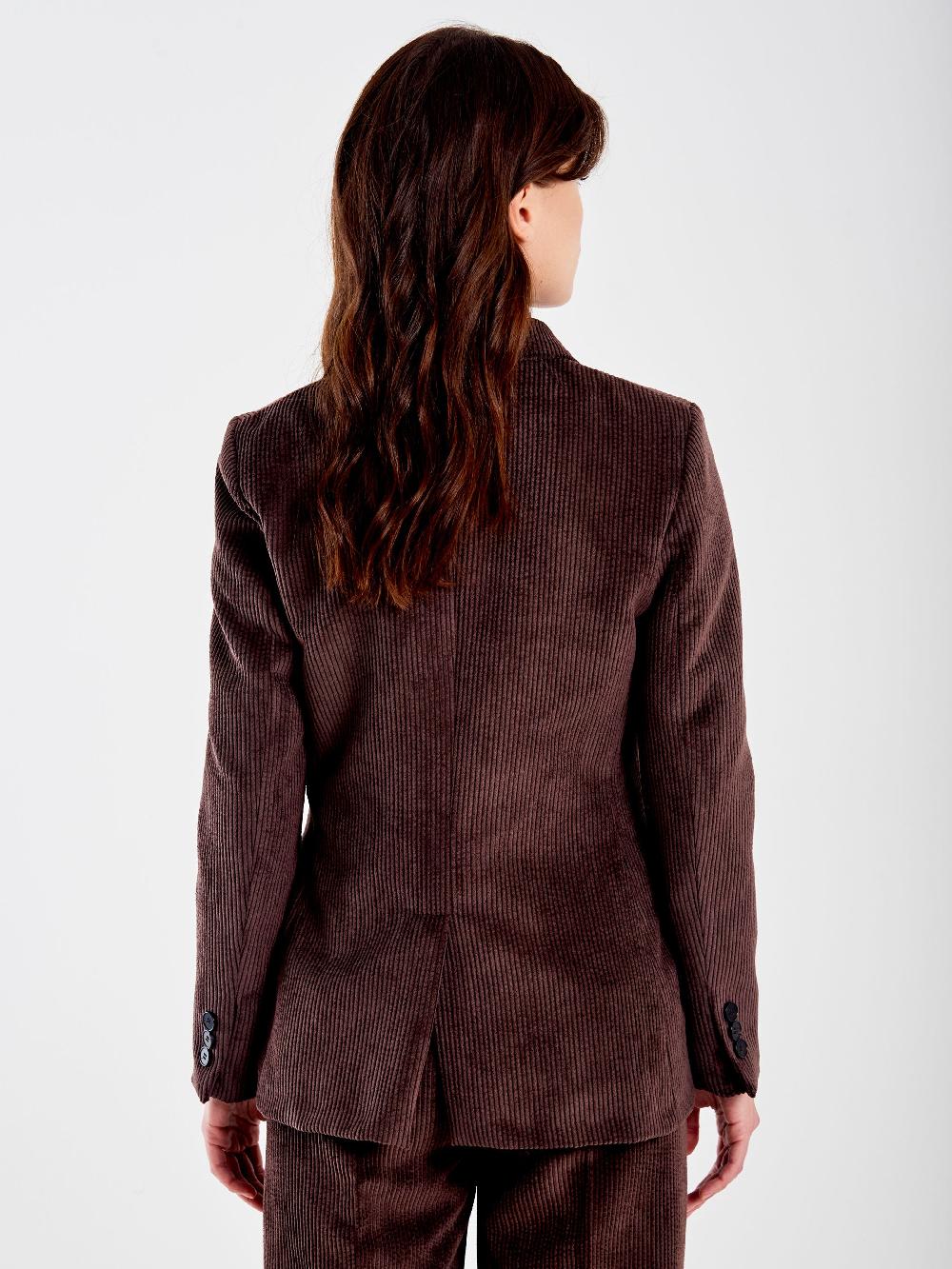 Vicolo Blazer Monopetto in Velluto a Coste Moro Sconto
