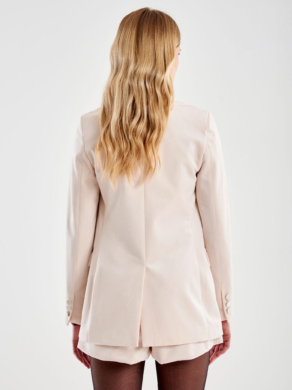 Vicolo Blazer Velluto con Reverse Satin Bianco Economico