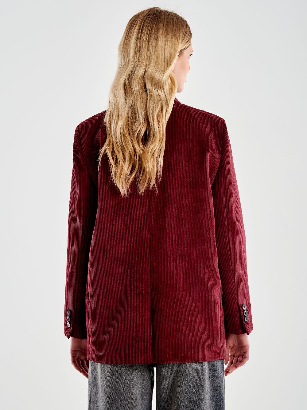 Vicolo Blazer con Rosa Oversized Velluto Bordeaux In Vendita