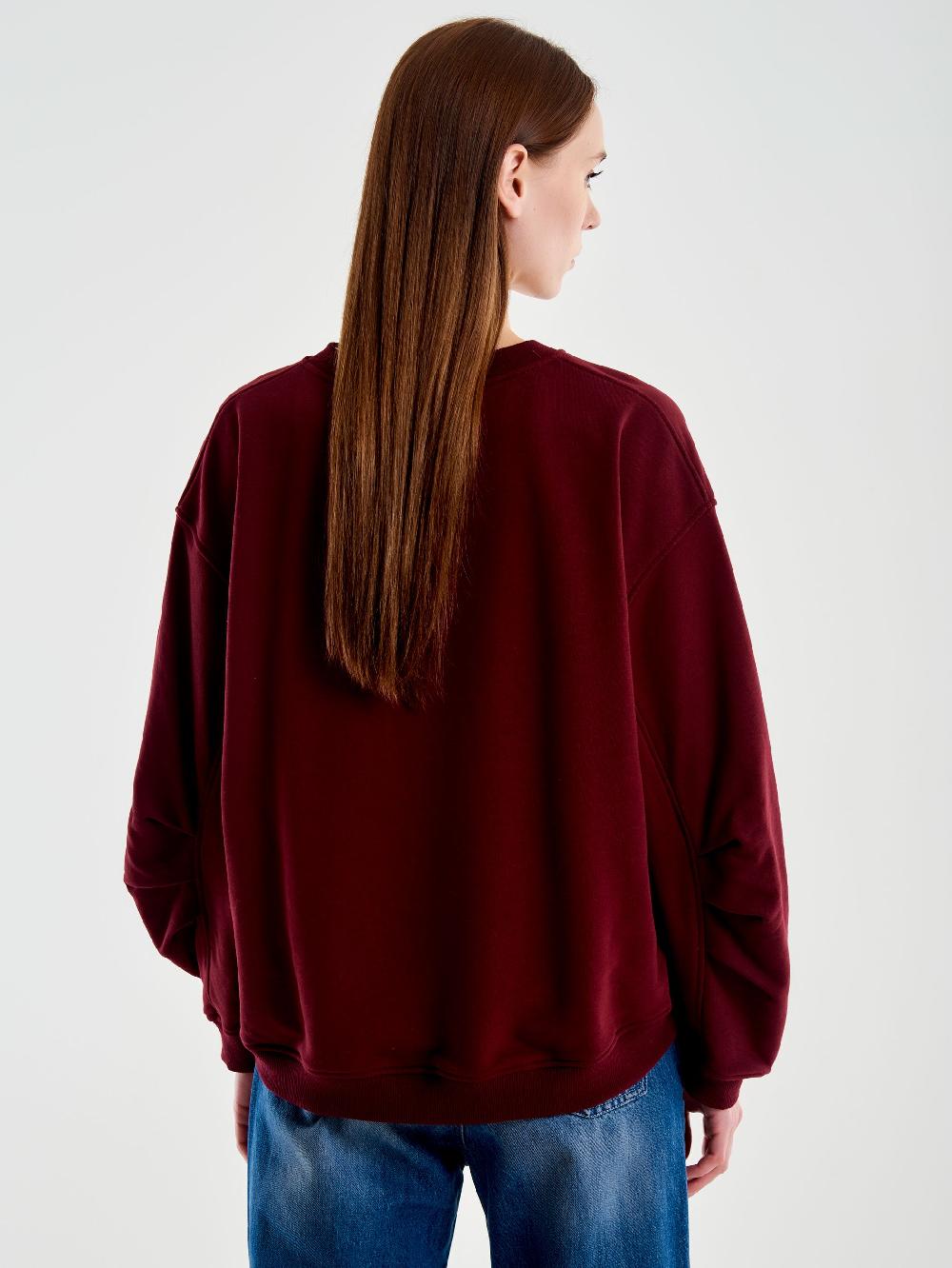 Vicolo Felpa Oversized Varsity Bordeaux Negozio