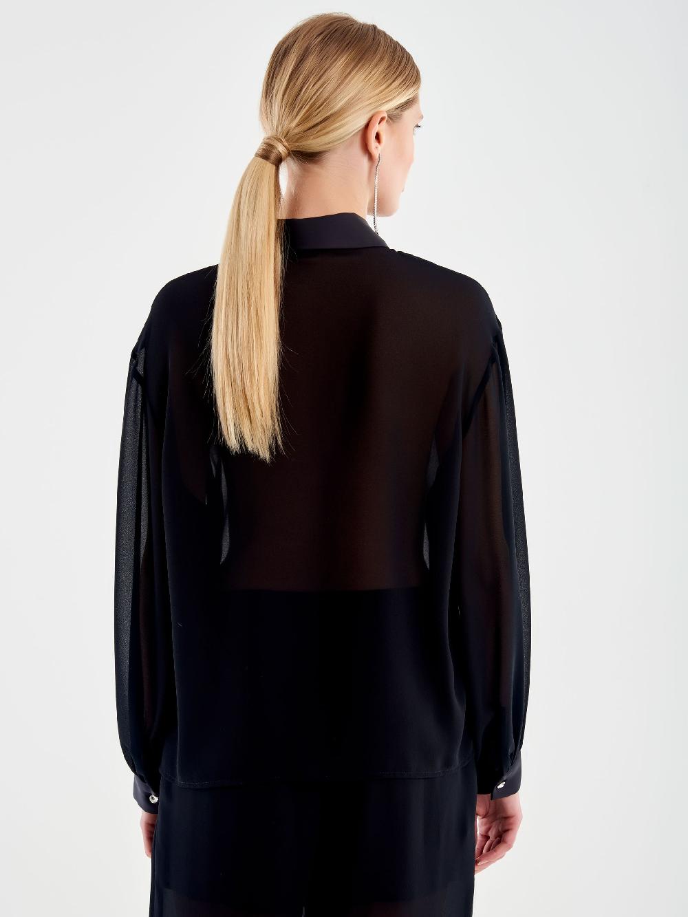 Vicolo Camicia in Georgette Nero Moda