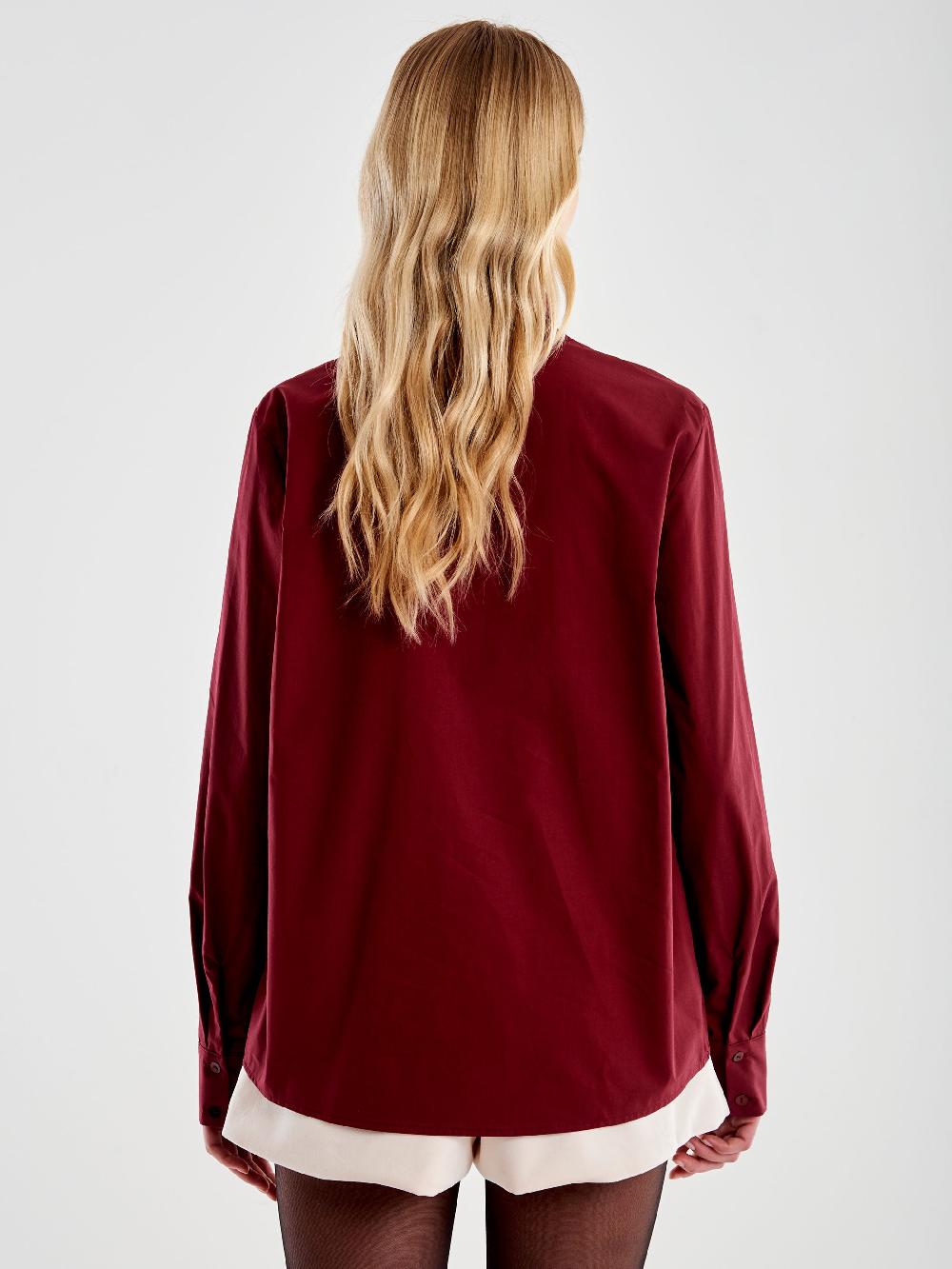 Vicolo Camicia con Fiocco e Cabochon Bordeaux In Linea