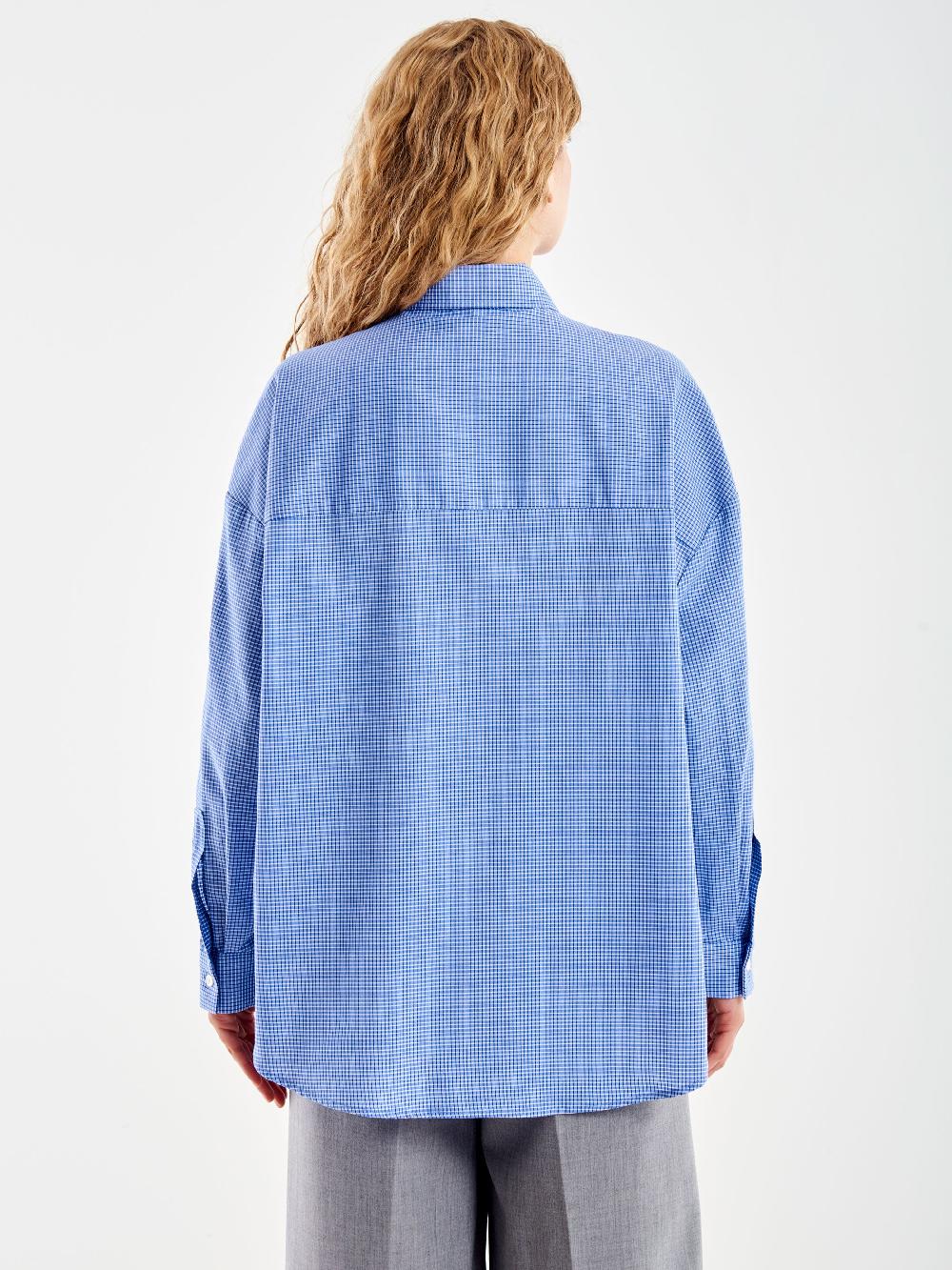 Vicolo Camicia a Quadri con Tasca Blu Qualità