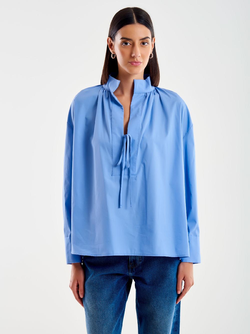 Vicolo Camicia Scollo Profondo e Laccetto Azzurro Promozione