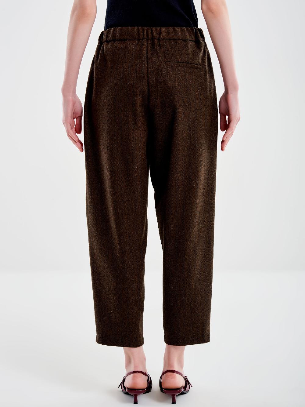 Vicolo Pantalone Carrot Fit Fesco di Lana Spinato – Vicolo Qualità Garantita