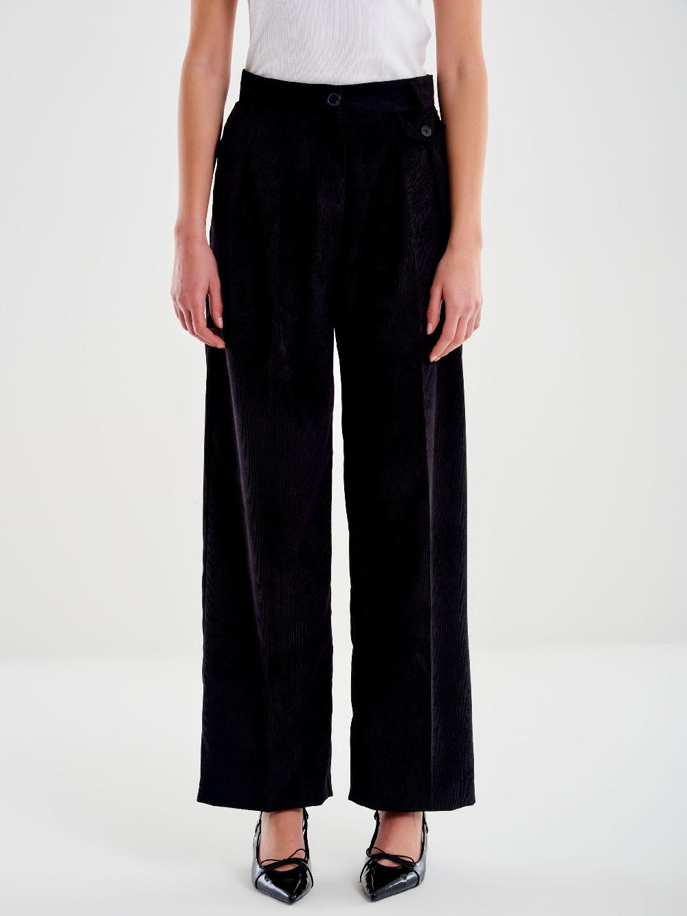 Vicolo Pantalone in Velluto a Coste Nero Novità