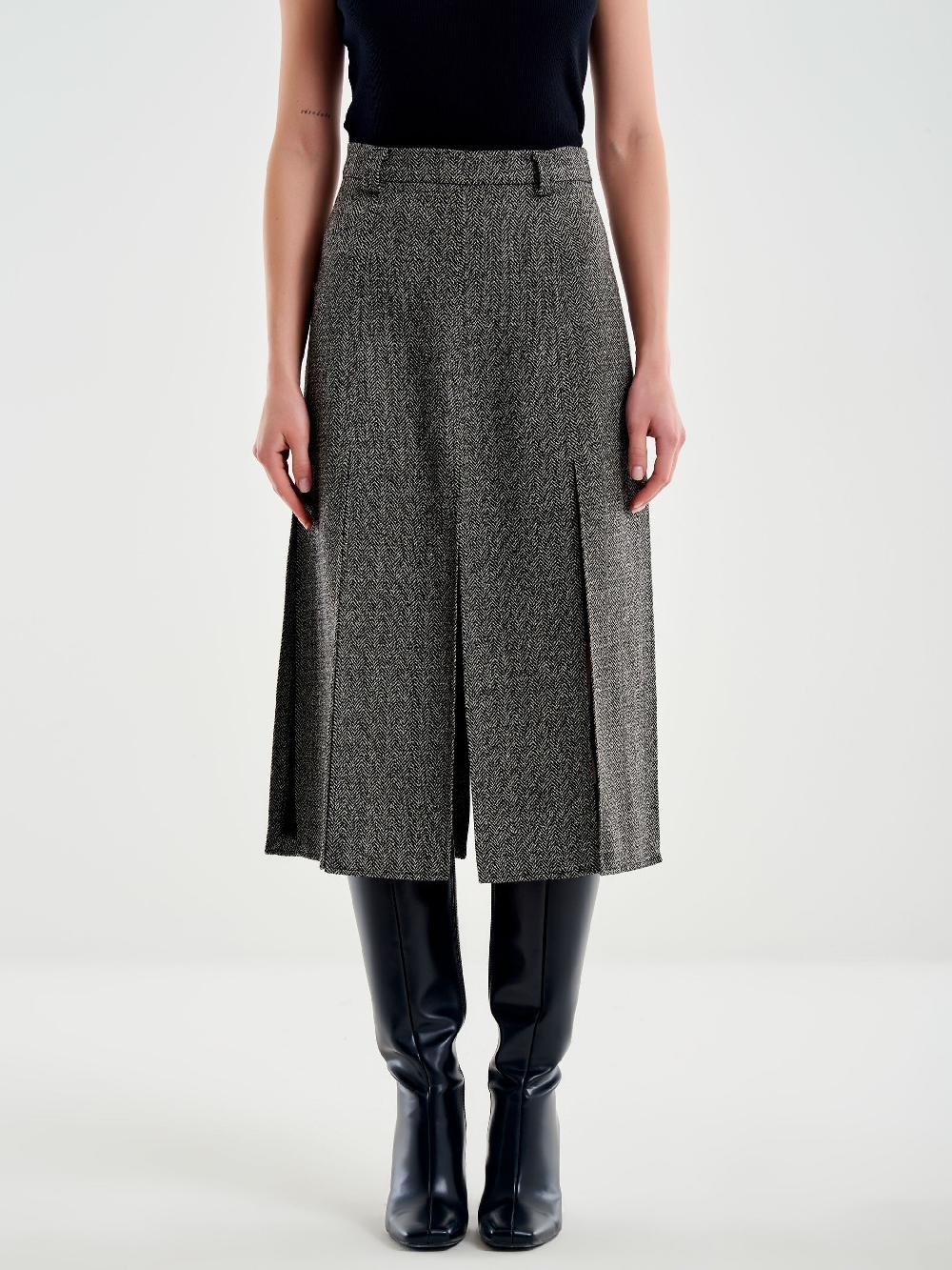 Vicolo Gonna Midi con Spacchi Spinata Nero Vendite Flash