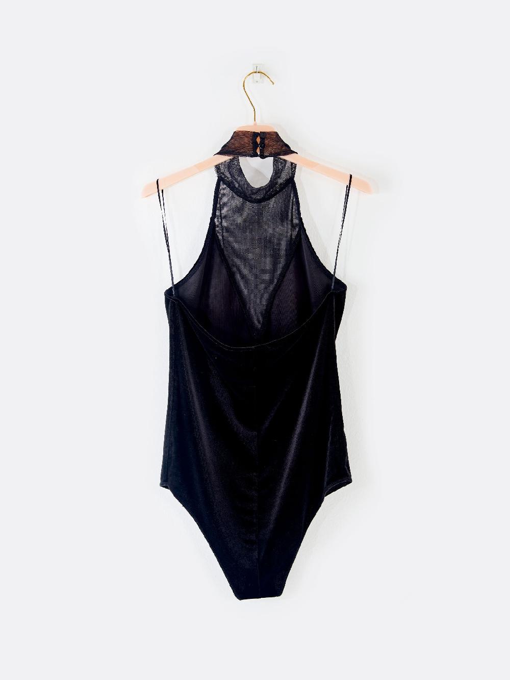 Vicolo Body in Tulle e Velluto Nero Qualità