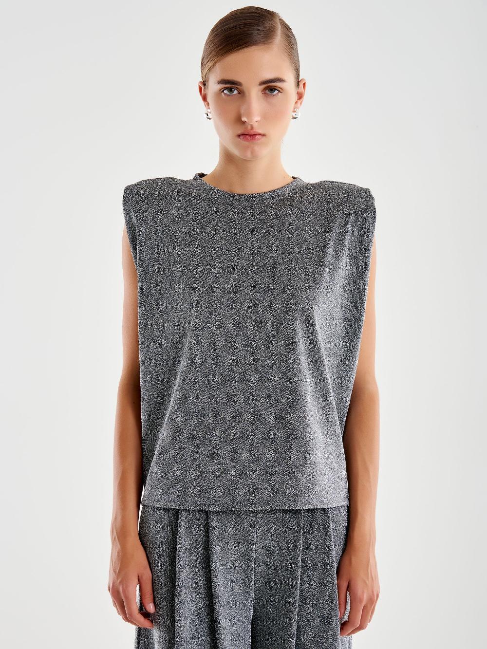Vicolo Canotta con Spalline Lurex Grigio Spedizione Gratuita