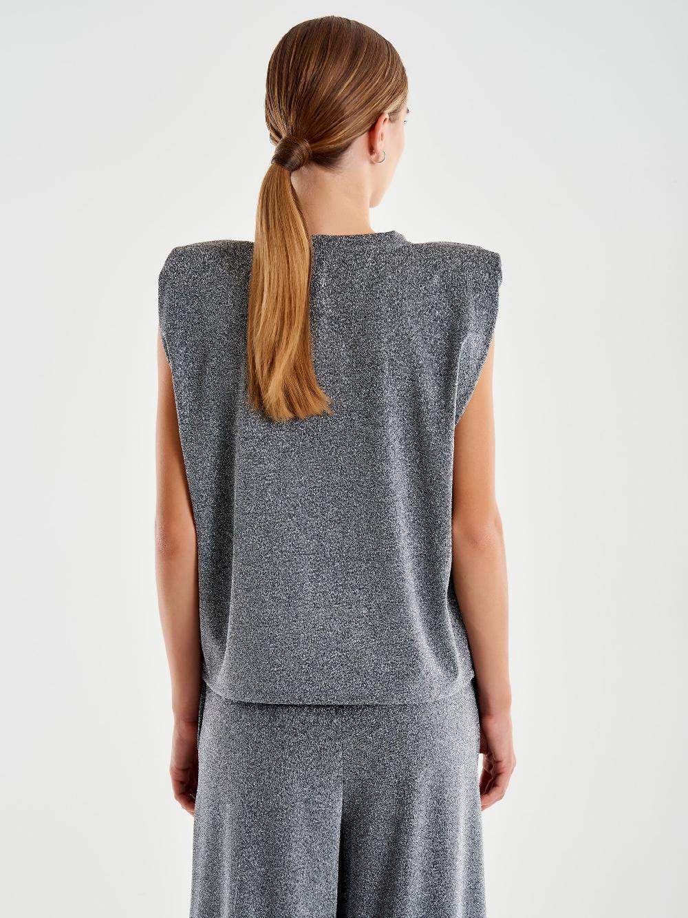 Vicolo Canotta con Spalline Lurex Grigio Spedizione Gratuita