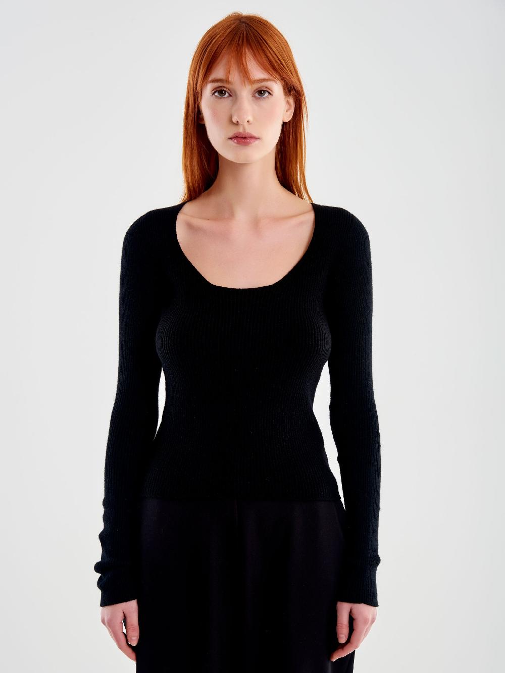 Vicolo Top in Costa Scollo Ampio Nero Soddisfazione Garantita