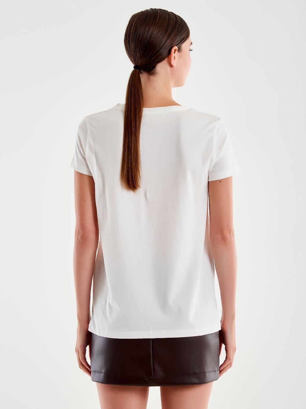 Vicolo T- Shirt Ricamo "pienah" Bianco Qualità Garantita