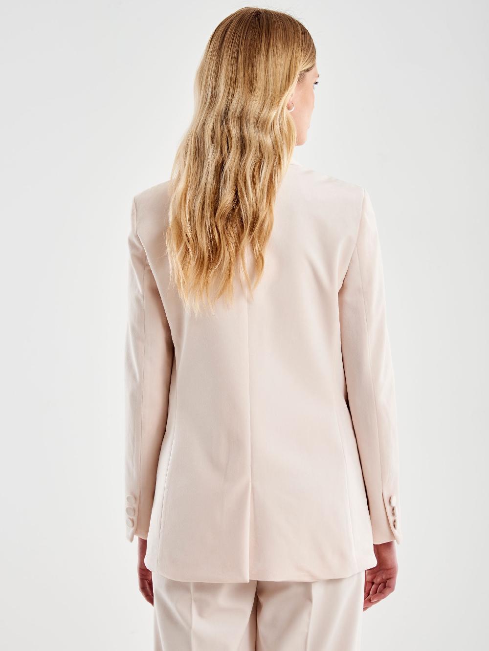 Vicolo Blazer Velluto con Spilla Bianco Consegna Veloce