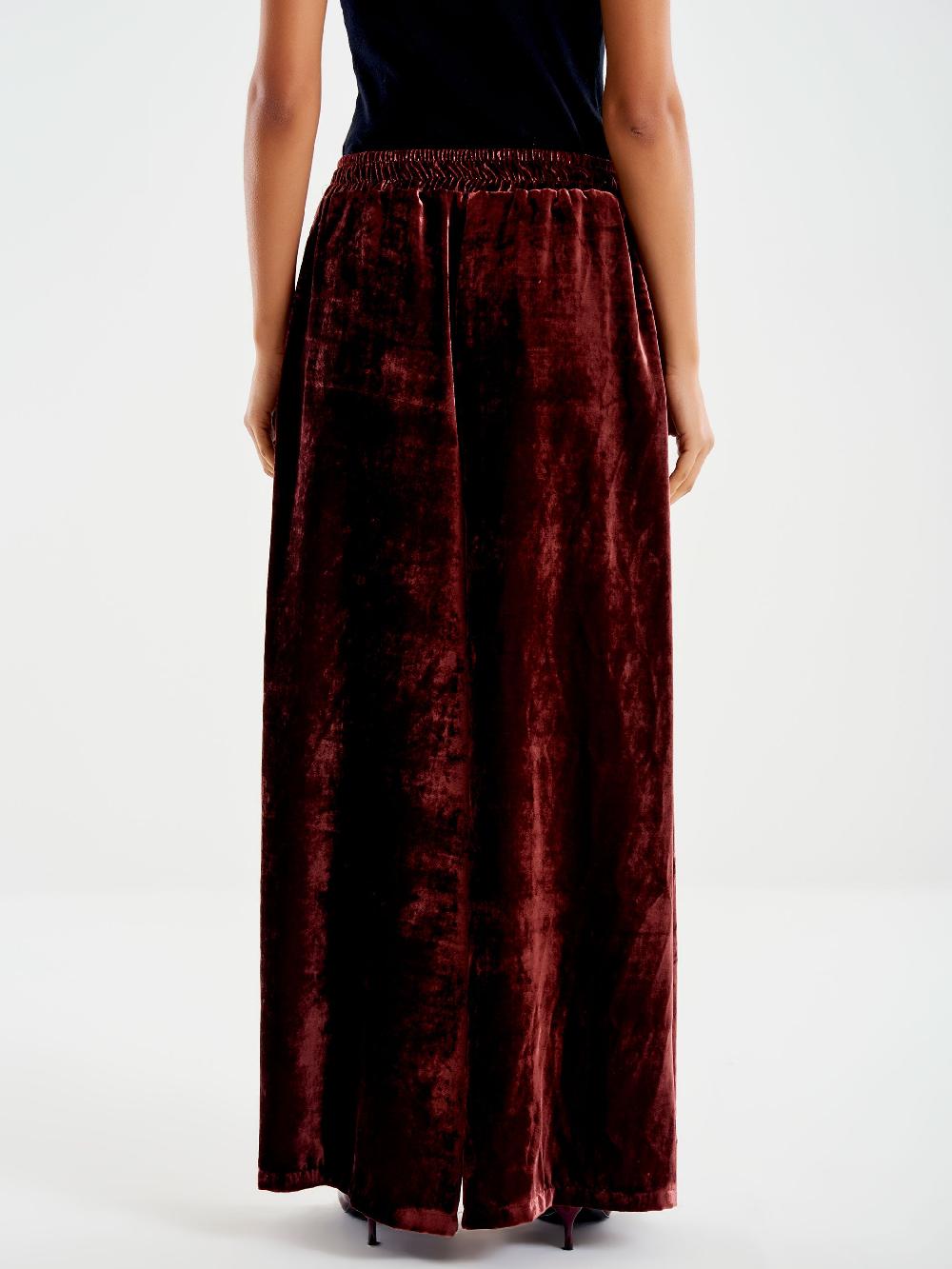 Vicolo Pantalone In Velluto con Elastico Bordeaux Promozione Limitata