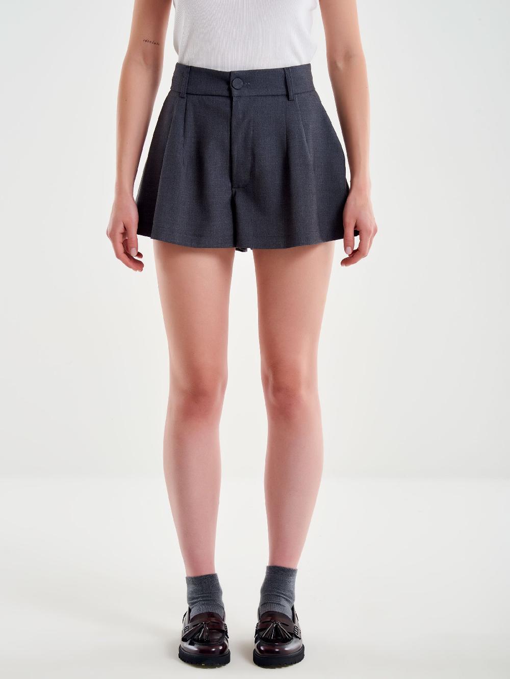 Vicolo Shorts con Pieghe Grigio Shopping Online