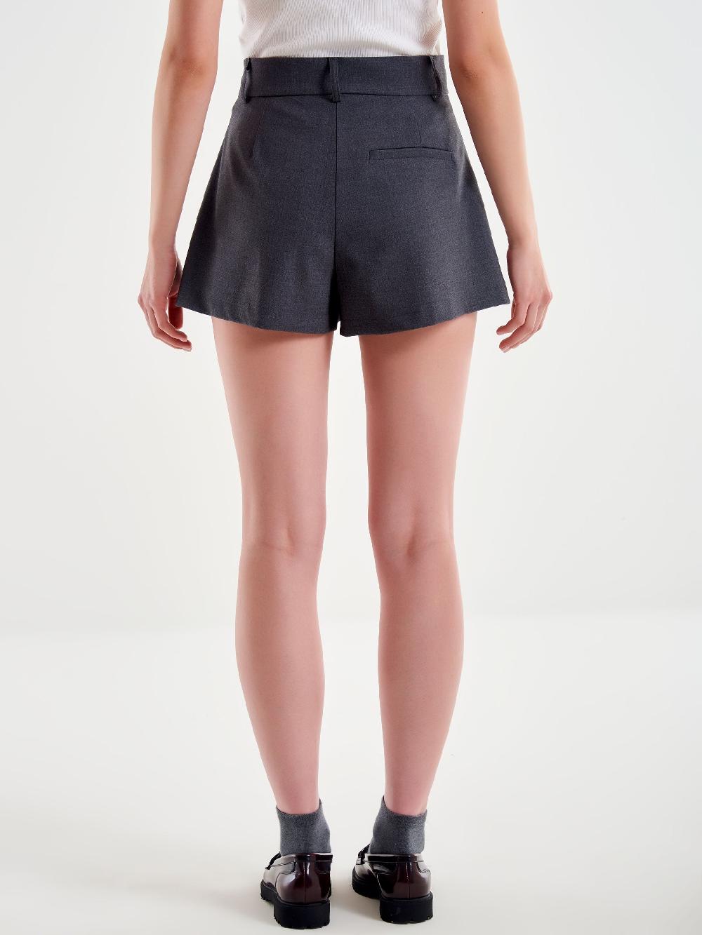 Vicolo Shorts con Pieghe Grigio Shopping Online