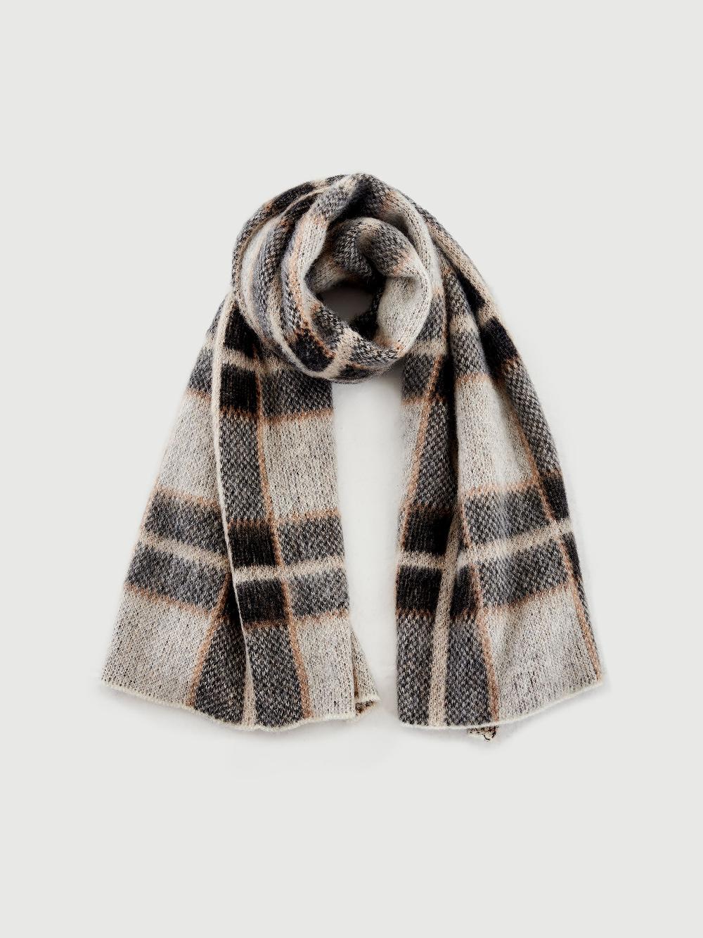 Vicolo Sciarpa in Mohair Fantasia Check Grigio Offerta