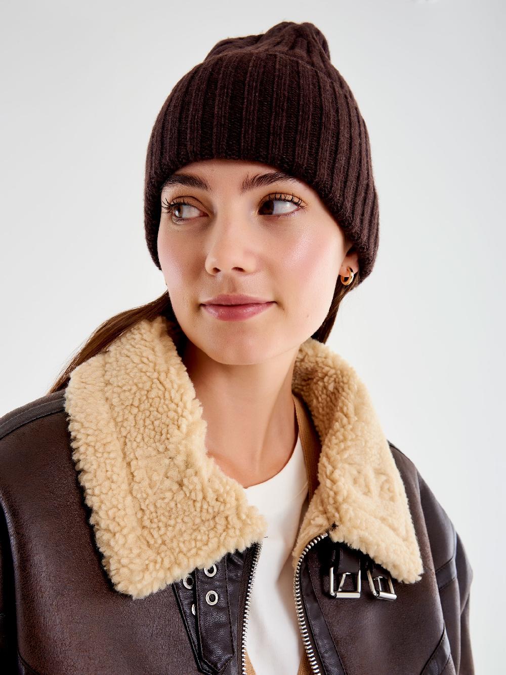 Vicolo Berretto in Maglia Basic Marrone Offerte