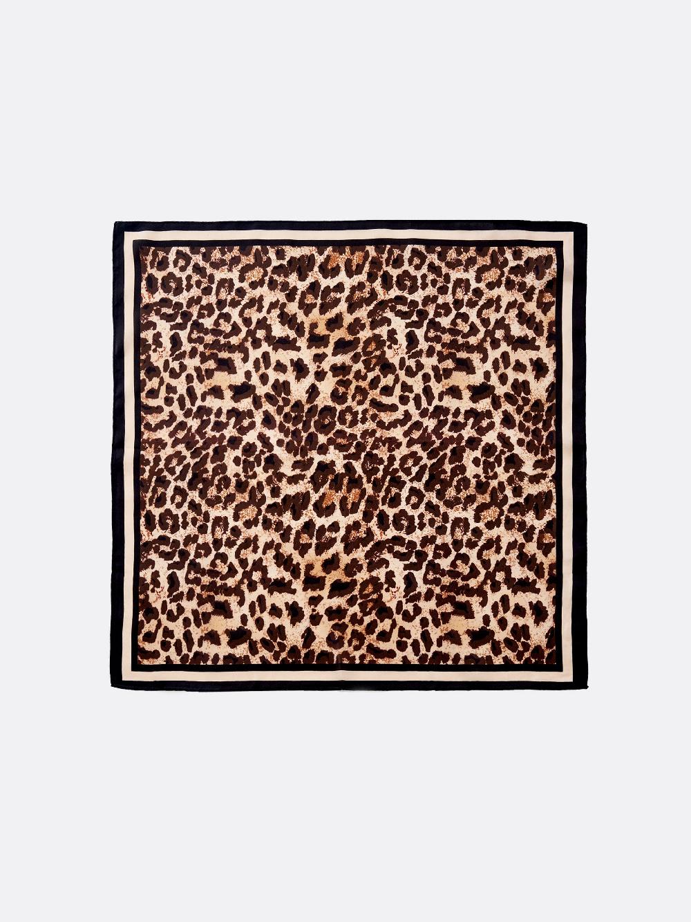 Vicolo Foulard in Seta Maculato Nero Saldi Di Fabbrica