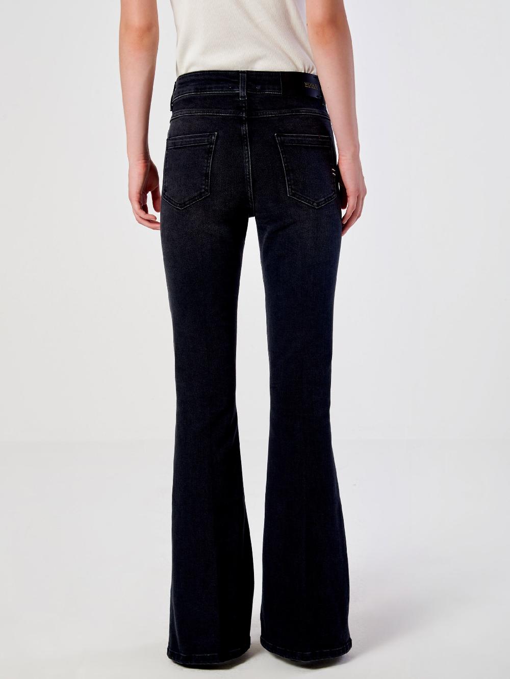 Vicolo Icon Jeans Gisele Flare NeroNero In Saldo