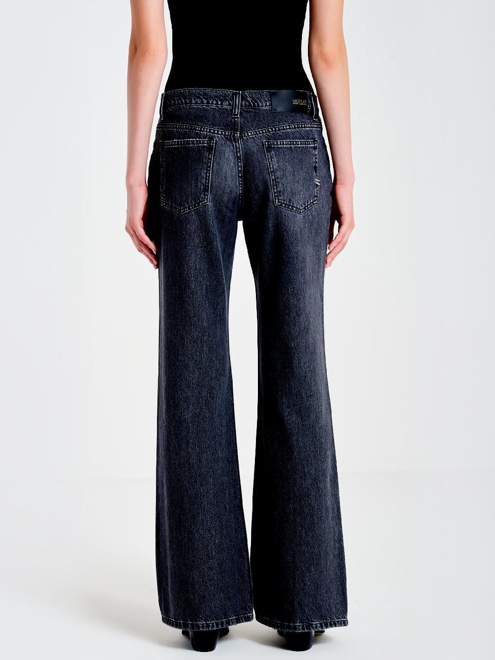 Vicolo Jeans Greta Straight Nero In Linea