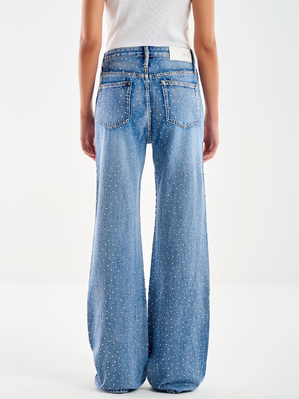 Vicolo Jeans Amber con Strass Blu Qualità