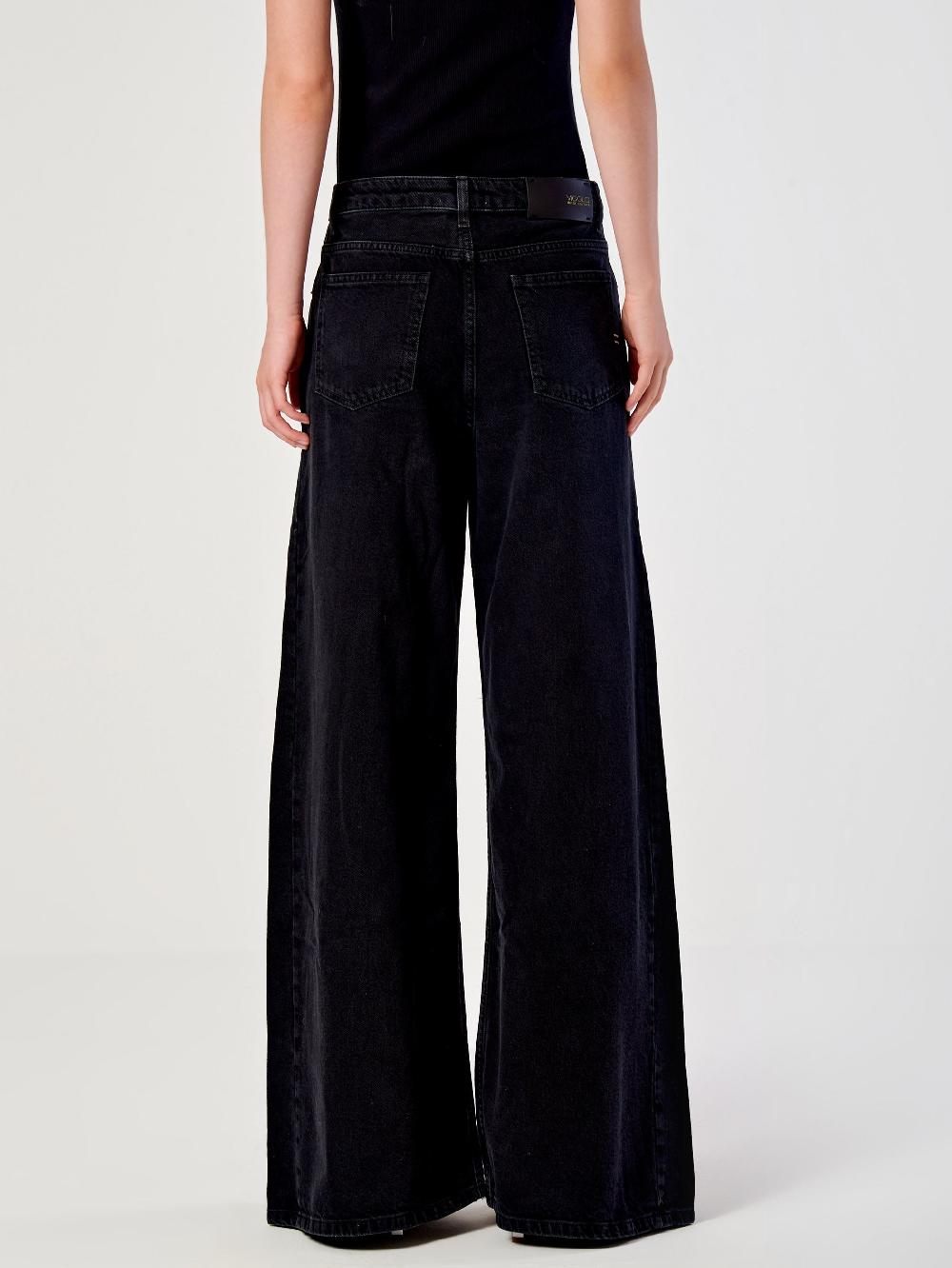 Vicolo Jeans Ampio con Pence Nero Pezzi Unici