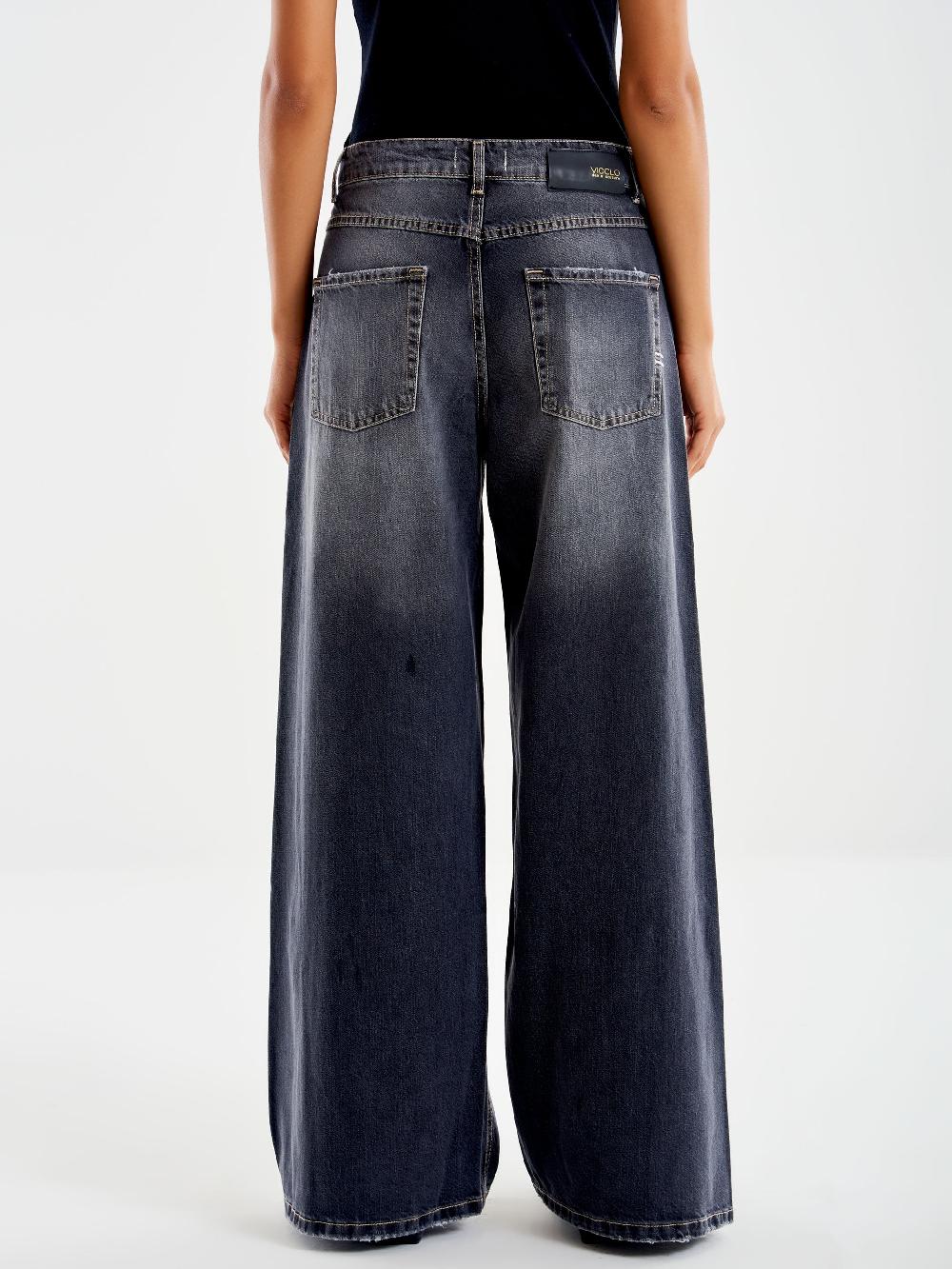 Vicolo Jeans Margaret Ampio Nero I Più Venduti
