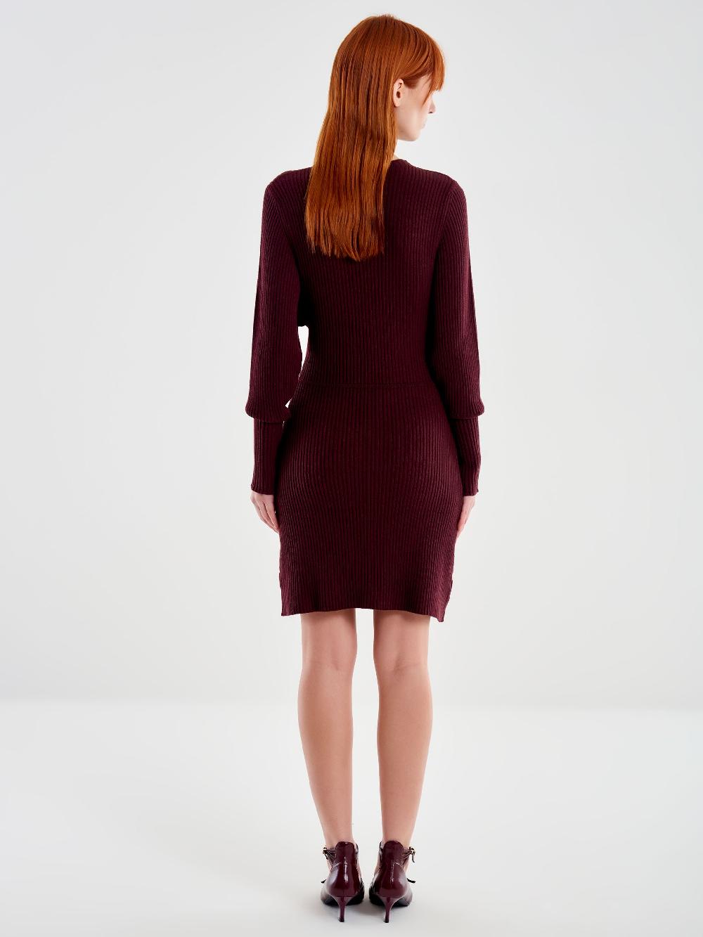 Vicolo Abito in Maglia Corto con Polsini Bordeaux Italy