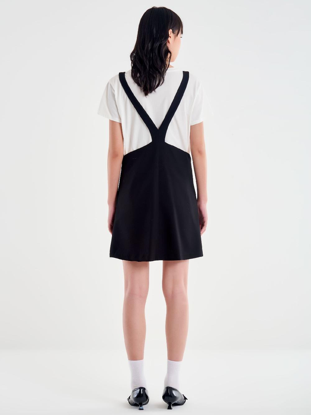 Vicolo Abito a Trapezio con T-Shirt Nero Vendita