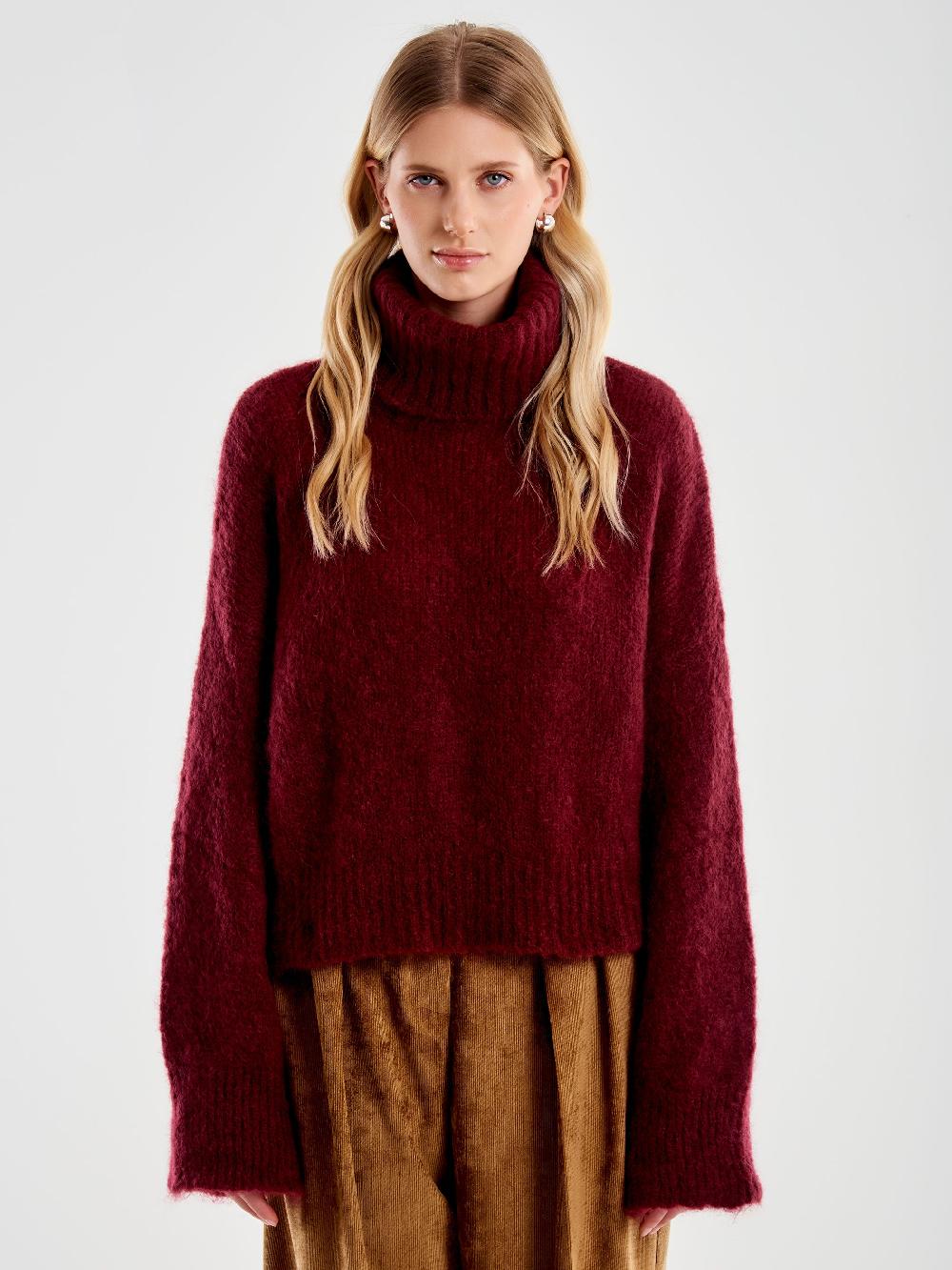 Vicolo Dolcevita Cropped Boxy Bordeaux Spedizione Gratuita