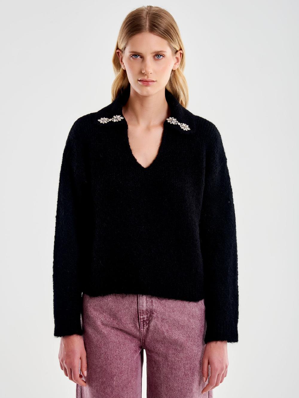 Vicolo Polo in Maglia con Cabochon Nero Pezzi Unici